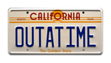 Full size OUTATIME license plate